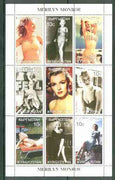Kyrgyzstan 1999 Marilyn Monroe sheetlet containing set of 9 values unmounted mint