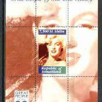 Somaliland 1999 Great People of the 20th Century - Marilyn Monroe perf souvenir sheet containing 7,500 sl value unmounted mint
