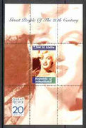 Somaliland 1999 Great People of the 20th Century - Marilyn Monroe perf souvenir sheet containing 7,500 sl value unmounted mint