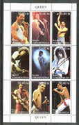Turkmenistan 1999 Queen (Pop Group) perf sheetlet containing set of 9 values unmounted mint