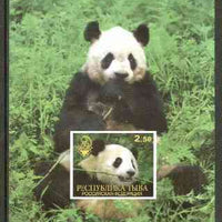 Touva 1999 Panda Bears imperf souvenir sheet #1 (with China 99 imprint) unmounted mint