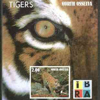 North Ossetia Republic 1999 Tigers imperf souvenir sheet (with IBRA Logo) unmounted mint