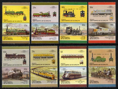 St Vincent - Bequia 1987 Locomotives #5 (Leaders of the World) set of 16 unmounted mint