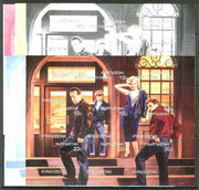 Kyrgyzstan 1999 Hollywood Station (Marilyn, Brando, James Dean & H Bogart) sheetlet containing 9 values, the set of 5 imperf progressive proofs comprising the 4 individual colours, plus all 4-colour composite