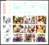 Touva 1998 Teddy Bears sheetlet containing 9 values, the set of 5 imperf progressive proofs comprising the 4 individual colours, plus all 4-colour composite