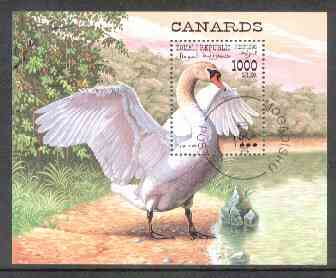 Somalia 1998 Water Birds (Swan) perf m/sheet, fine cds used