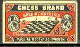 Match Box Labels - Chess Brand label by Vodevalla, Sweden