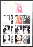Somaliland 1999 Marilyn Monroe & Joe Di Maggio sheetlet containing set of 6 values, the set of 5 imperf progressive proofs comprising the 4 individual colours, plus all 4-colour composites