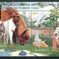 Australia 1996 Pets m/sheet opt'd for Melbourne National Philatelic Exhibition unmounted mint, SG MS 1651var
