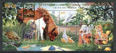 Australia 1996 Pets m/sheet opt'd for St Peters Stamp & Collectible Fair unmounted mint, SG MS 1651var