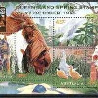 Australia 1996 Pets m/sheet opt'd for Queensland Spring Stamp & Coin Show unmounted mint, SG MS 1651var