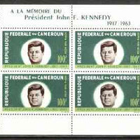 Cameroun 1964 President Kennedy Commemoration unmounted mint m/sheet containing 4 x 100f, SG MS 375a