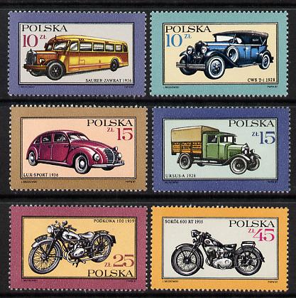 Poland 1987 Motor Vehicles set of 6 (SG 3105-10) unmounted mint