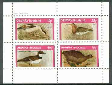 Grunay 1982 Birds #06 (Avocet, Ruff, Plover & Coot) perf set of 4 values unmounted mint