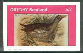Grunay 1982 Birds #06 (Gallinule) imperf deluxe sheet (£2 value) unmounted mint