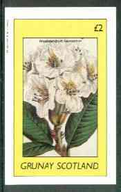 Grunay 1982 Flowers #13 (Rhododendrum) imperf deluxe sheet (£2value) unmounted mint