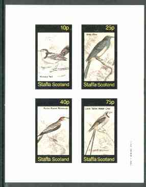 Staffa 1982 Birds #62 (Scissor Tail, Piha, Blackcap & Chat) imperf set of 4 values unmounted mint