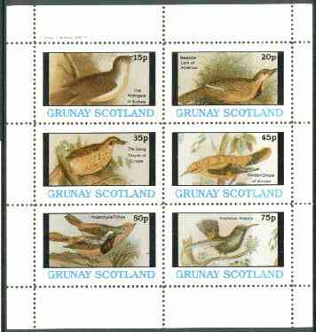 Grunay 1982 Birds #08 (Nightingale, Lark, Thrush, Oriole etc) perf set of 6 values,unmounted mint