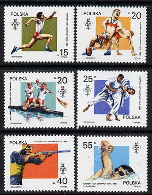 Poland 1988 Olympic Games set of 6 unmounted mint (SG 3162-67)