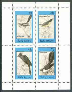 Staffa 1982 Birds #63 (Tody x 2, Chat & Fantail) perf set of 4 values unmounted mint