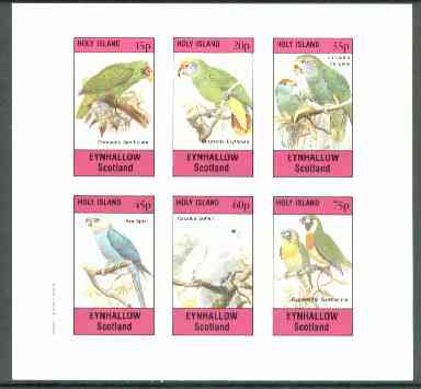 Eynhallow 1982 Parrots #02 imperf set of 6 values,unmounted mint