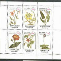 Eynhallow 1982 Flowers #27 (Crane's Bill, Wall-Flower, Pontederia, Zinnia, Bramble & Pinguicula) perf set of 6 values unmounted mint