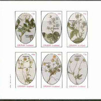 Grunay 1982 Flowers #14 (Sweet Briar, Bramble, Dew Berry & Cinquefoil x 3) imperf set of 6 values unmounted mint