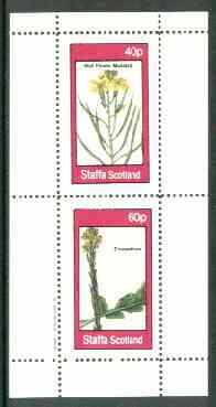 Staffa 1982 Flowers #28 (Wall Flower Mustard & Erucastrum) perf set of 2 values unmounted mint