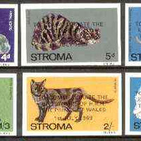 Stroma 1969 Cats imperf set of 6 opt'd for Investiture of Prince of Wales unmounted mint*