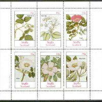 Staffa 1982 Plants #03 (Raspberry, Pear Tree & Roses x 4) perf,set of 6 values unmounted mint