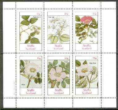 Staffa 1982 Plants #03 (Raspberry, Pear Tree & Roses x 4) perf,set of 6 values unmounted mint
