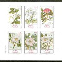 Staffa 1982 Plants #03 (Raspberry, Pear Tree & Roses x 4) imperf,set of 6 values unmounted mint