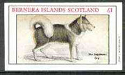 Bernera 1982 Dogs (Eskimo Dog) imperf souvenir sheet (£1 value) unmounted mint