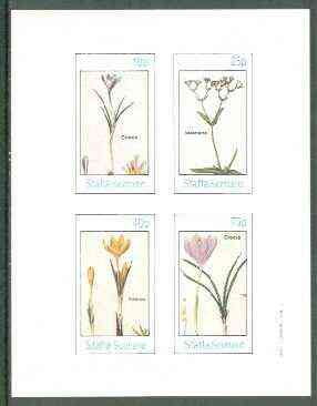 Staffa 1982 Flowers #30 (Crocus x 3 & Valeriana) imperf set of 4 values unmounted mint