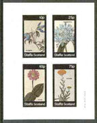 Staffa 1982 Flowers #32 (Atragene, Agapanthus, Zinnia & Achillea) imperf set of 4 values unmounted mint