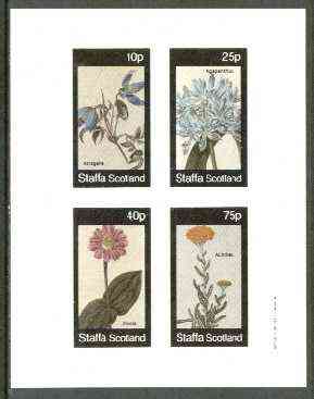 Staffa 1982 Flowers #32 (Atragene, Agapanthus, Zinnia & Achillea) imperf set of 4 values unmounted mint