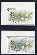 St Kilda 1969 Flowers 5d (Creeping Willow) imperf single with grey omitted (St Kilda, imprint & value) plus imperf normal unmounted mint