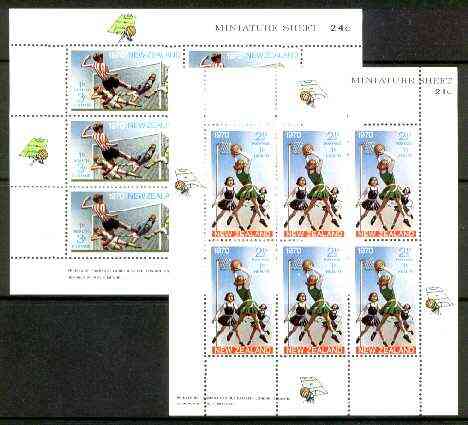 New Zealand 1970 Health - Football & Netball set of 2 m/sheets unmounted mint SG MS 942