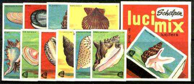 Match Box Labels -,Complete set of 10 + 1 Shells (Licimix produced in 1966)