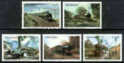 Guyana 1990 British Steam Locomotives set of 5 unmounted mint Sc #2291-95*