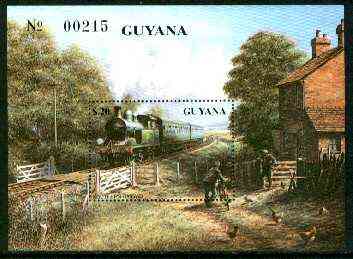 Guyana 1990 British Steam Locomotives m/sheet (Southern Railway) unmounted mint Sc #2297
