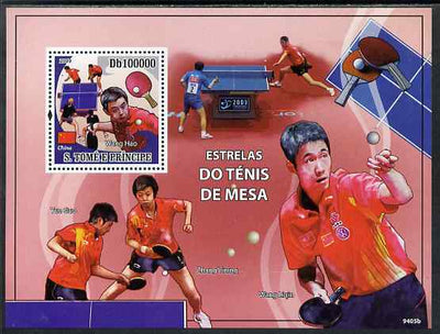 St Thomas & Prince Islands 2009 Table Tennis Stars perf s/sheet unmounted mint