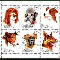Udmurtia Republic 1999 Dogs sheetlet containing complete set of 6 values unmounted mint