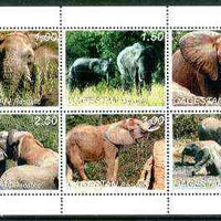 Dagestan Republic 1999 Elephants sheetlet containing complete set of 6 values unmounted mint