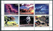 Kalmikia Republic 1999 Dinosaurs sheetlet containing complete set of 6 values unmounted mint