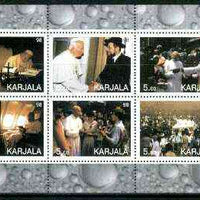 Karjala Republic 1999 Pope sheetlet containing complete set of 6 values unmounted mint