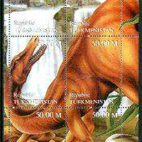 Turkmenistan 1998 Dinosaurs composite sheetlet containing complete set of 6 values unmounted mint