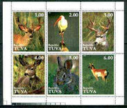 Touva 1999 Animals & Birds sheetlet containing complete set of 6 values unmounted mint