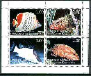 Kalmikia Republic 1999 Fish sheetlet containing complete set of 4 values unmounted mint