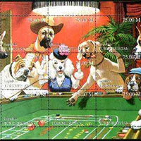 Turkmenistan 1999 Gambling Dogs composite perf sheetlet containing set of 9 values